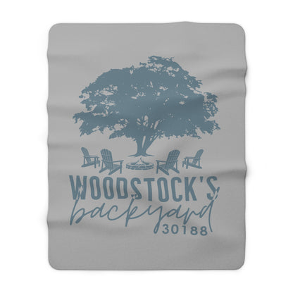 Woodstock's Backyard Sherpa Fleece Blanket