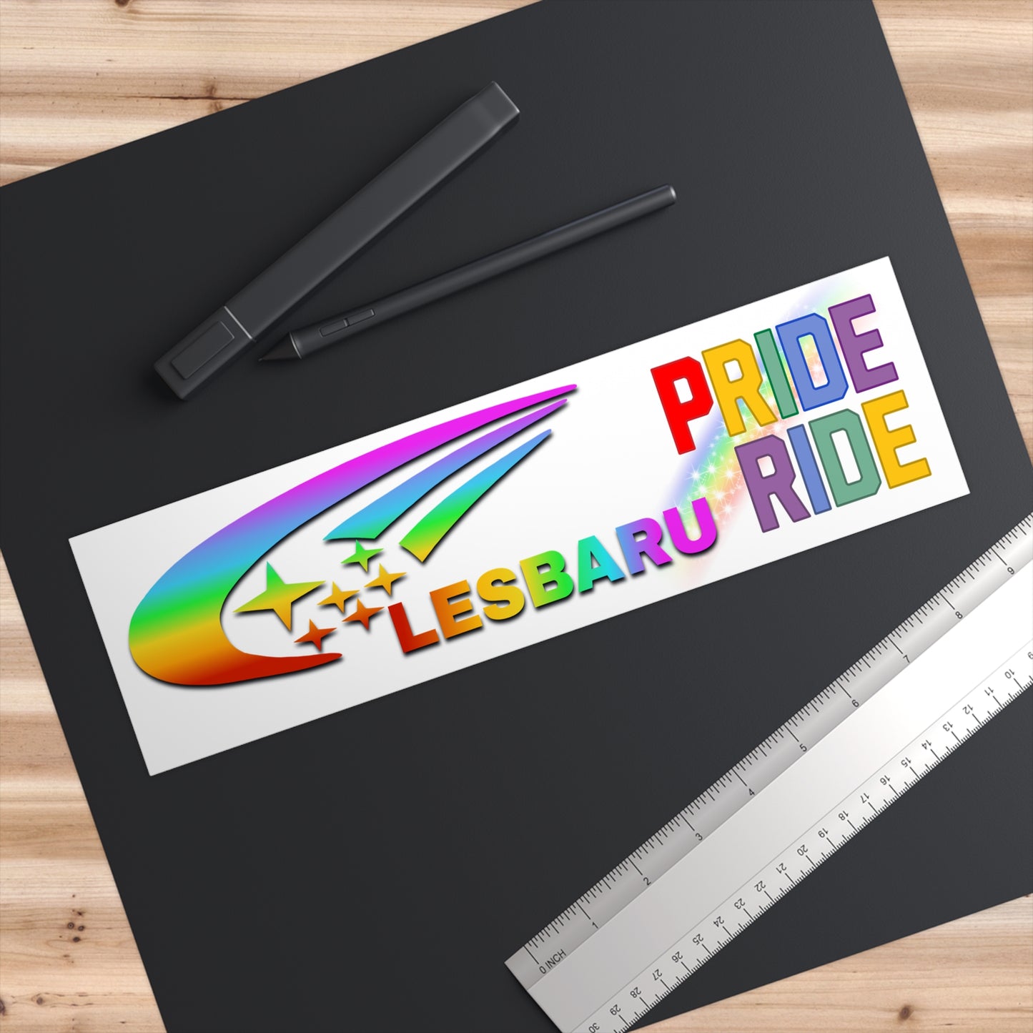 Lesbaru Pride Ride Bumper Sticker