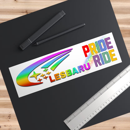 Lesbaru Pride Ride Bumper Sticker
