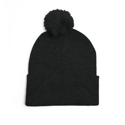 Embroidered Pom-Pom Knit Cap — The Strive Clinic Logo Beanie