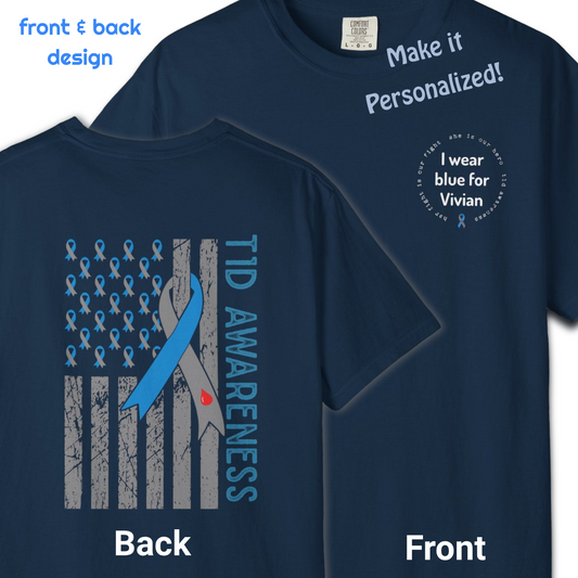 Personalized  — TID Awareness Wear Blue Tee