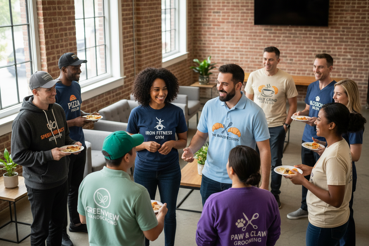 Change the logos to be random businesses - a gym, a bakery, an auto repair shop ect. 